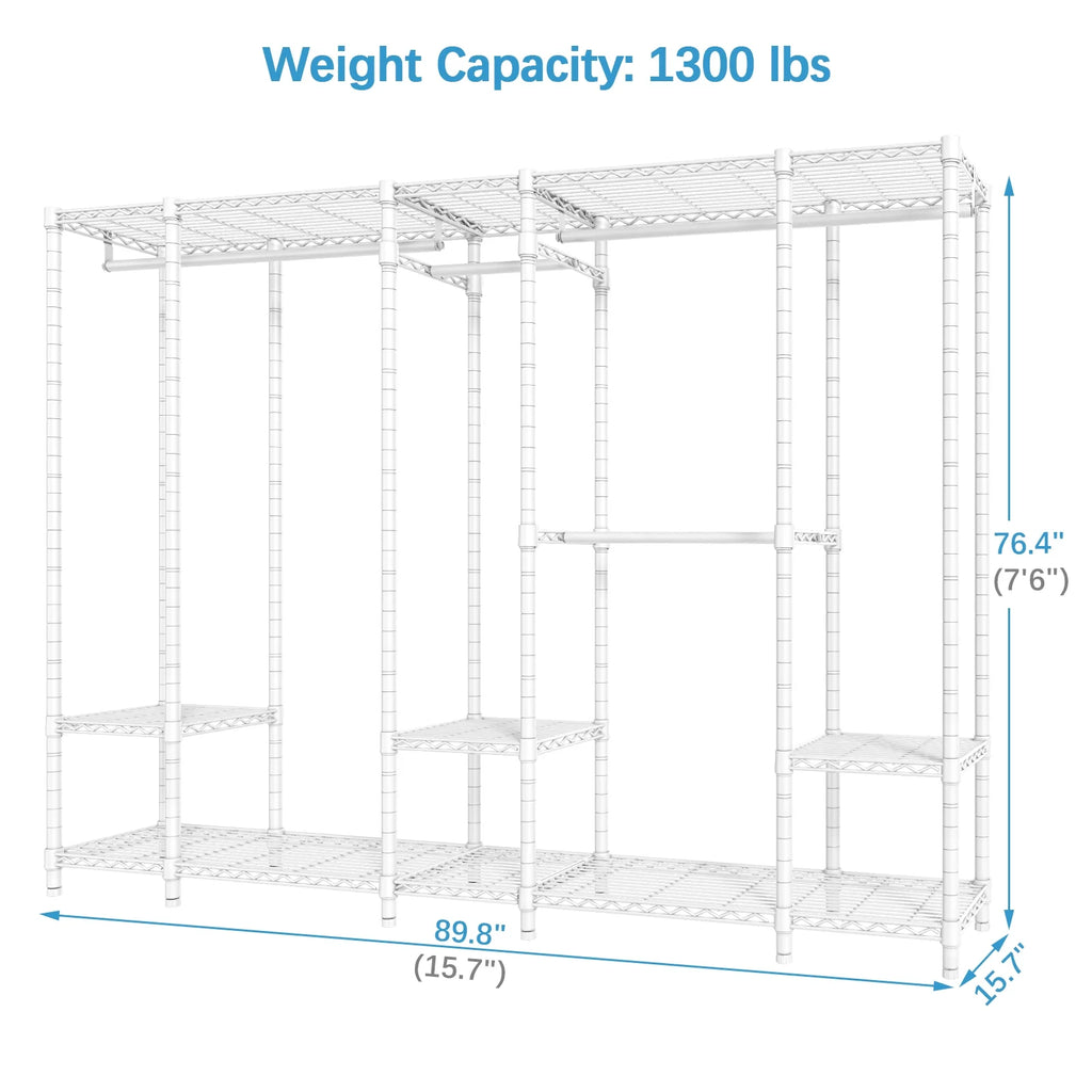 VIPEK V50 Extra Large Portable Closet Rack Bedroom Armoire Freestanding Wardrobe Closet, Heavy Duty Clothes Rack Multi-Functional Metal Clothing Rack for Hanging Clothes, Max Load 1300lbs, Black