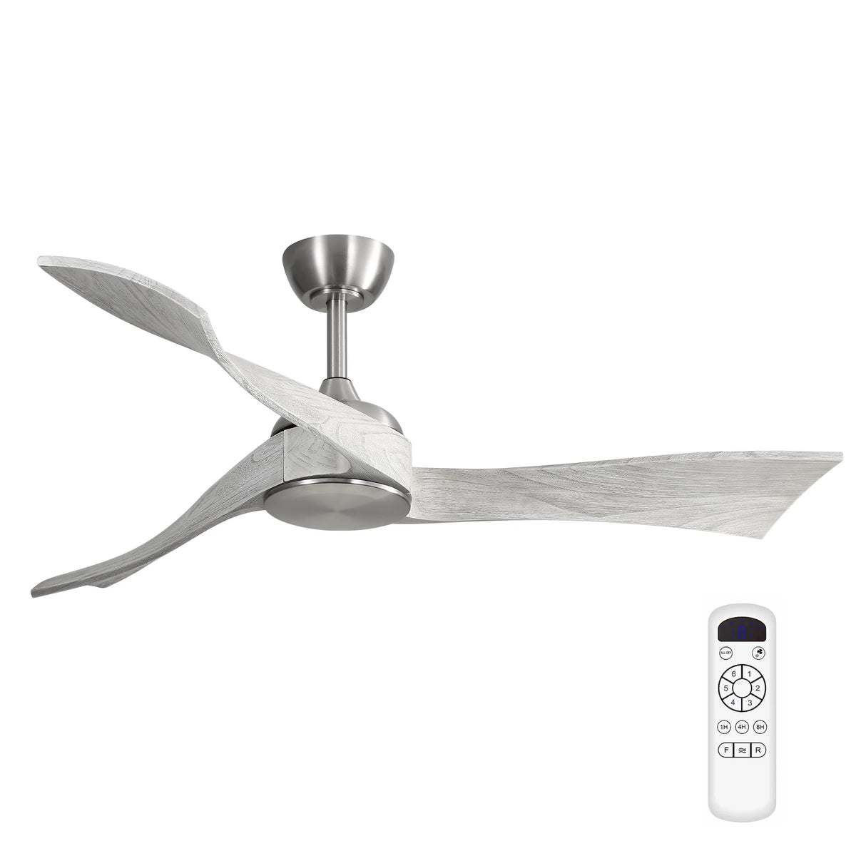 Sofucor 52" Wood Ceiling Fan No Light, 6 Wind Speeds, 3 Blades with Reverse Airflow, Black