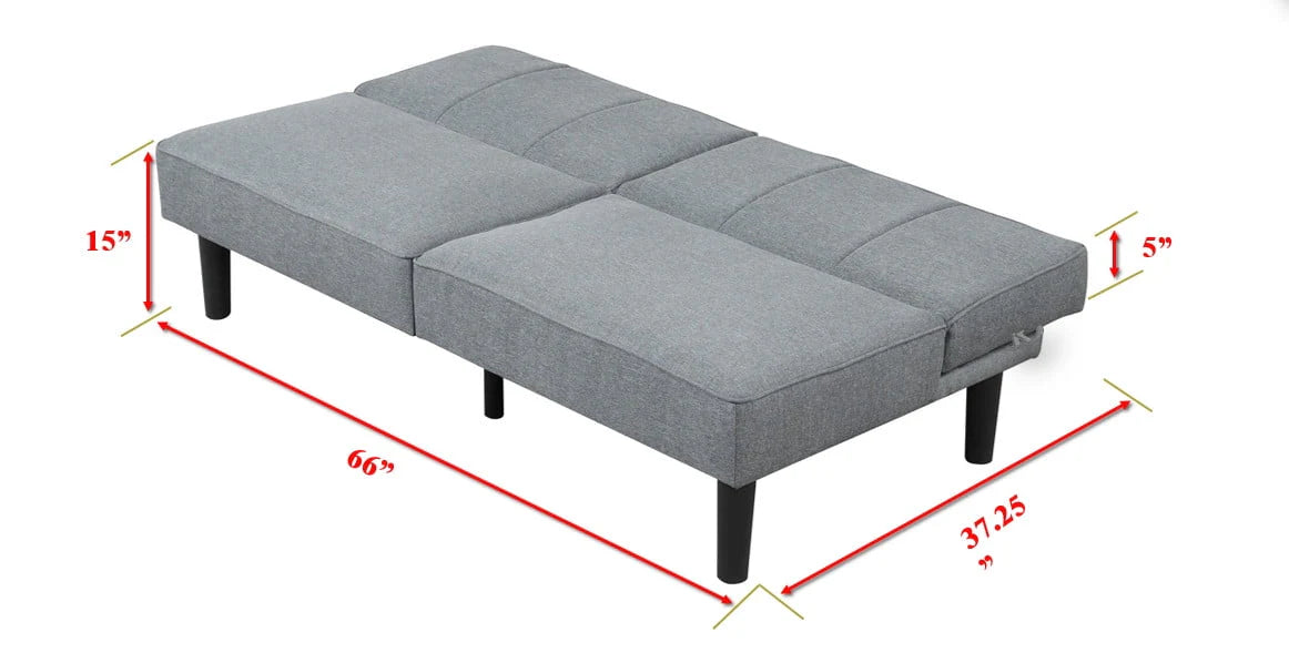 Mainstays Studio Futon, Gray Linen Upholstery