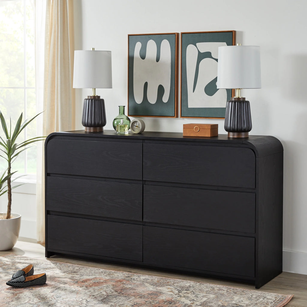 Better Homes & Gardens Juliet 6 Drawer Dresser, Black Finish