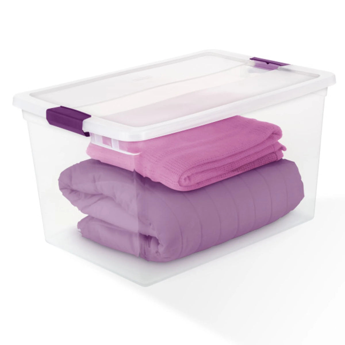 Sterilite 66 Quart Clear Plastic Latching Storage Container Tote, 6 Pack