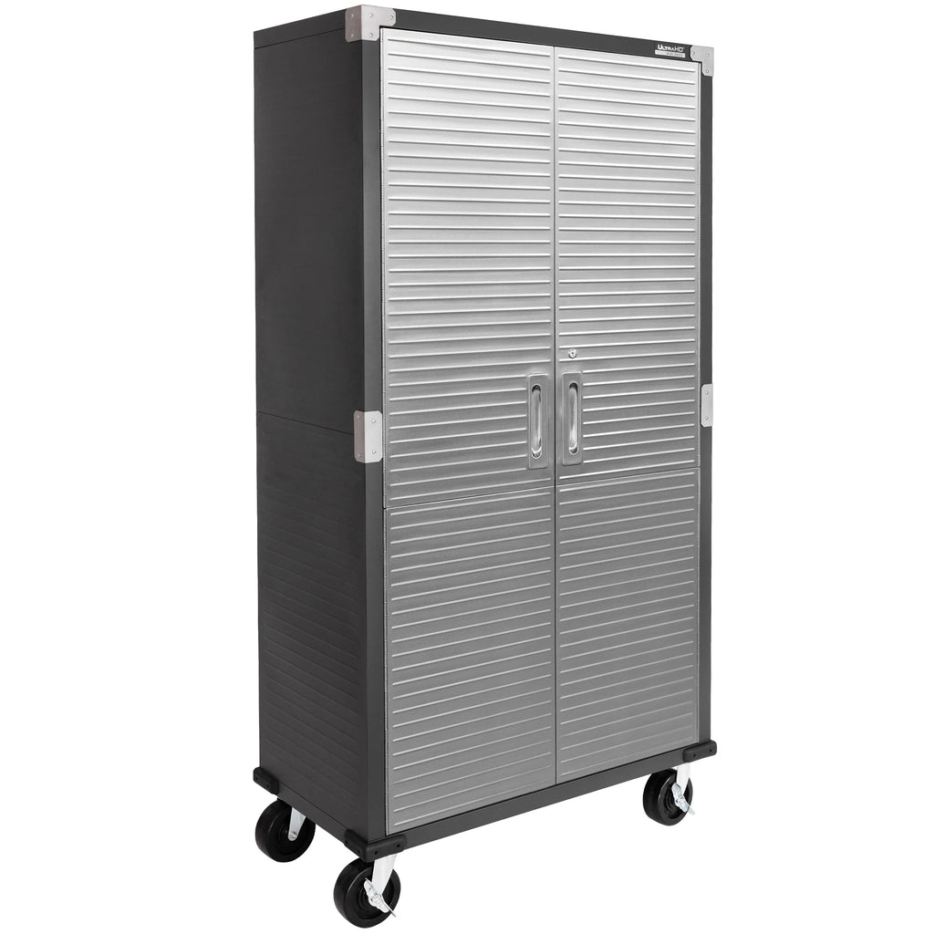 Seville Classics UltraHD Steel Body Lockable Storage Filing Cabinet Organizer Locker Shelving Unit 36" W x 18" D x 72" H, Granite