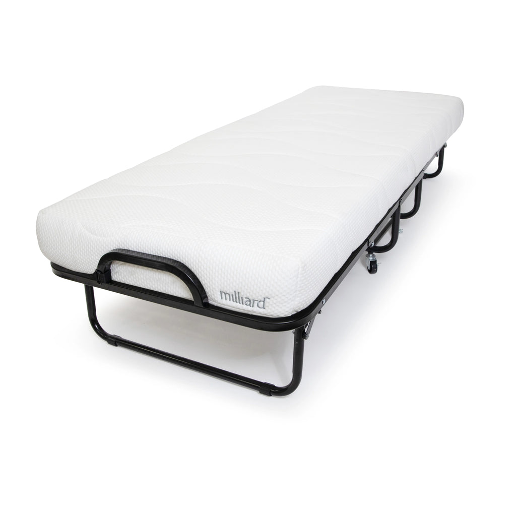 Milliard Diplomat Adjustable Size Modern Folding Bed with Memory Foam Mattress