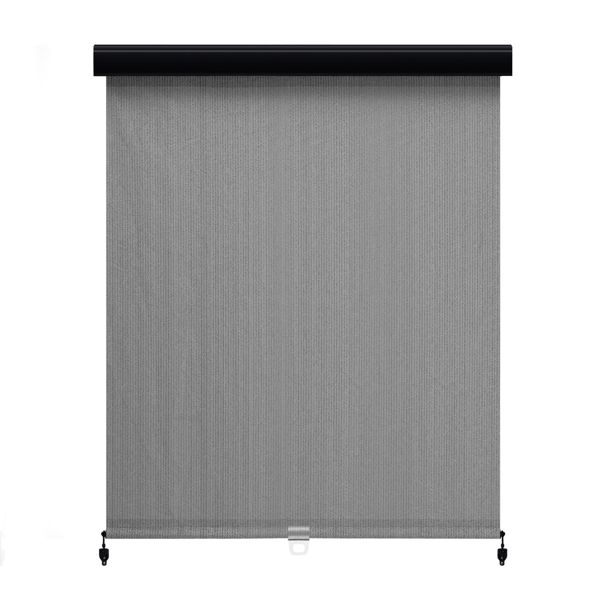 Vicllax Outdoor Patio Blinds Sun Shades Spring Roller Shade with Valance for Patio, Gray, 8'Wx8'H