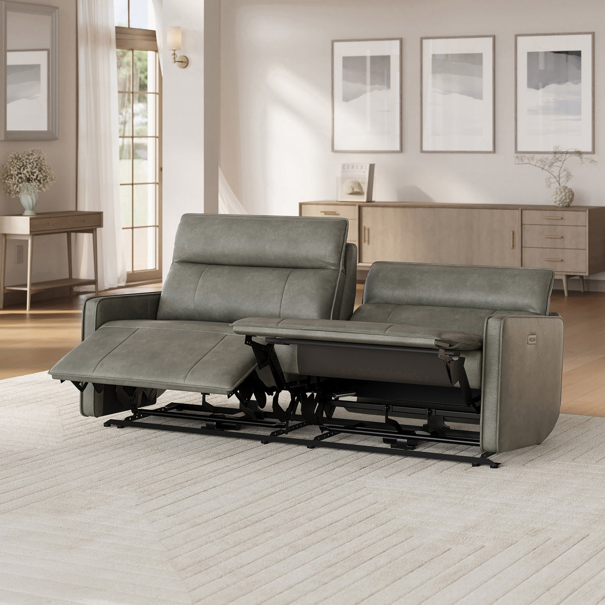 Henredon Keira Leather Zero-gravity Reclining Sofa