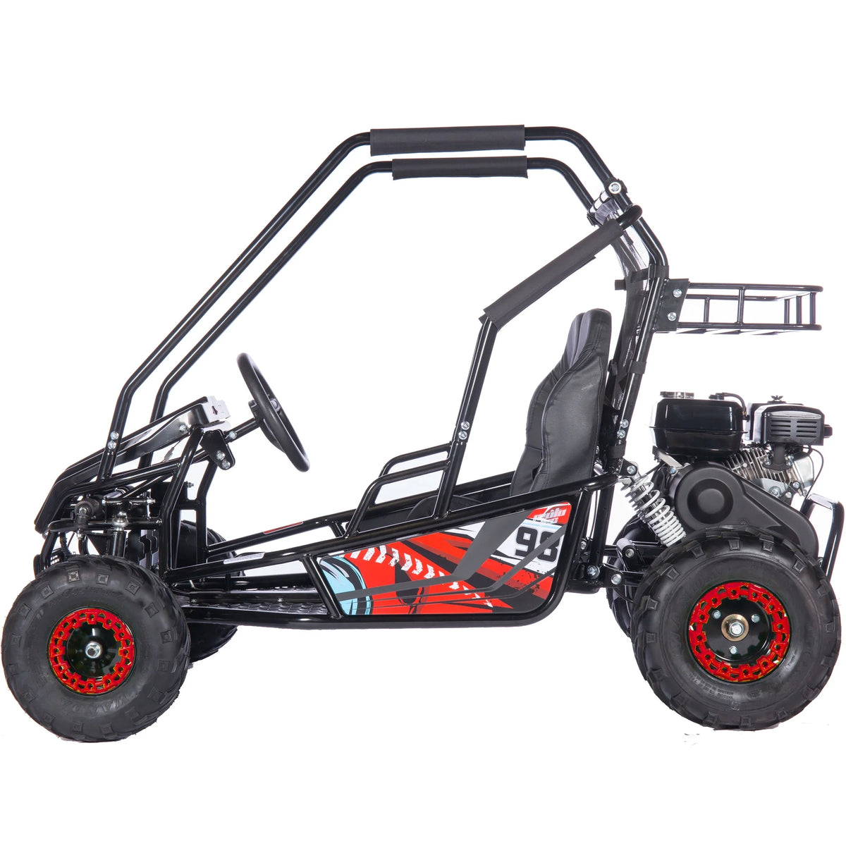 MotoTec Mud XL 212cc 2 Seat Go Kart Full Suspension Blue