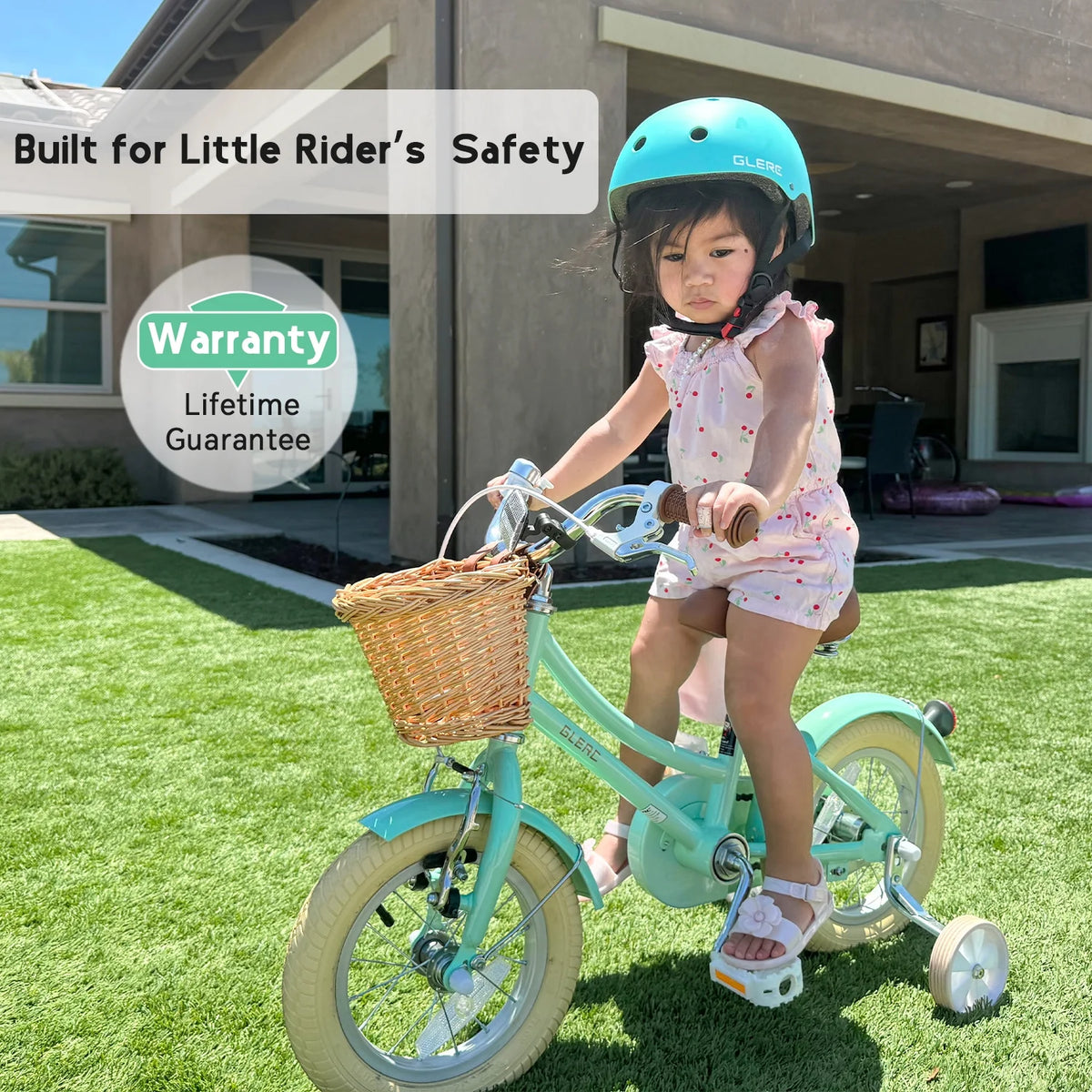 Glerc Little Molly 12 inch Kids Girls Bike for1 2-4 Years Old Child and Toddler,gifts,Pink