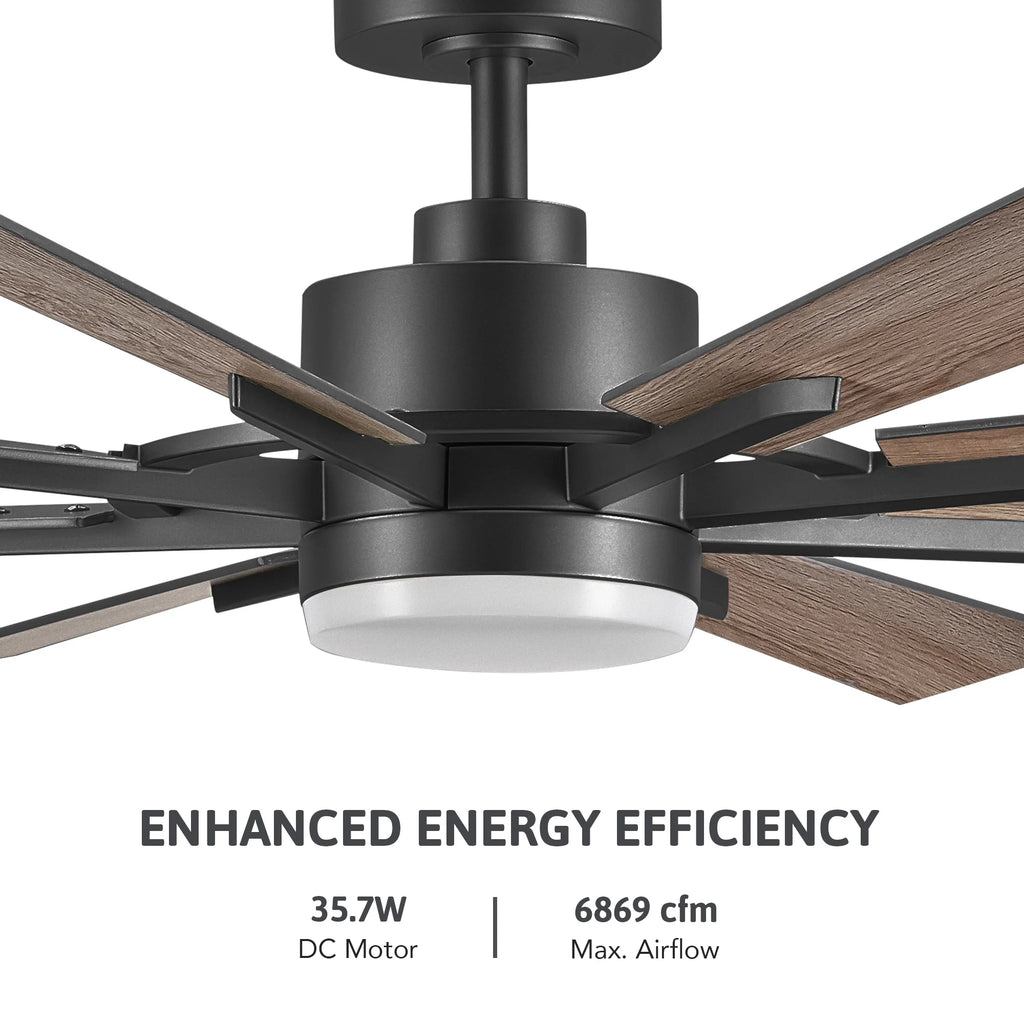 Bestco 60" Ceiling Fan with Light Kit and Remote Control for Farmhouse Living Room