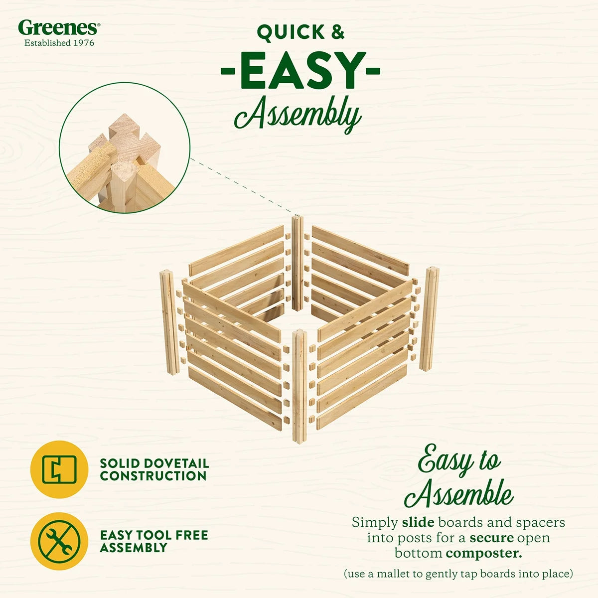Greenes Fence 173.92 Gal Beige Wood Multi-Stage Composting Bin