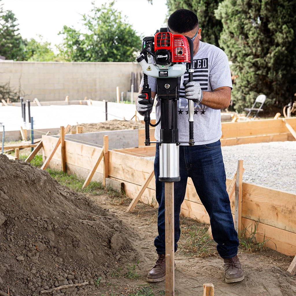 XtremepowerUS 52CC Gas Powered T-Post Driver, 1900W Heavy Duty Fence Post Driver, 2 Heads