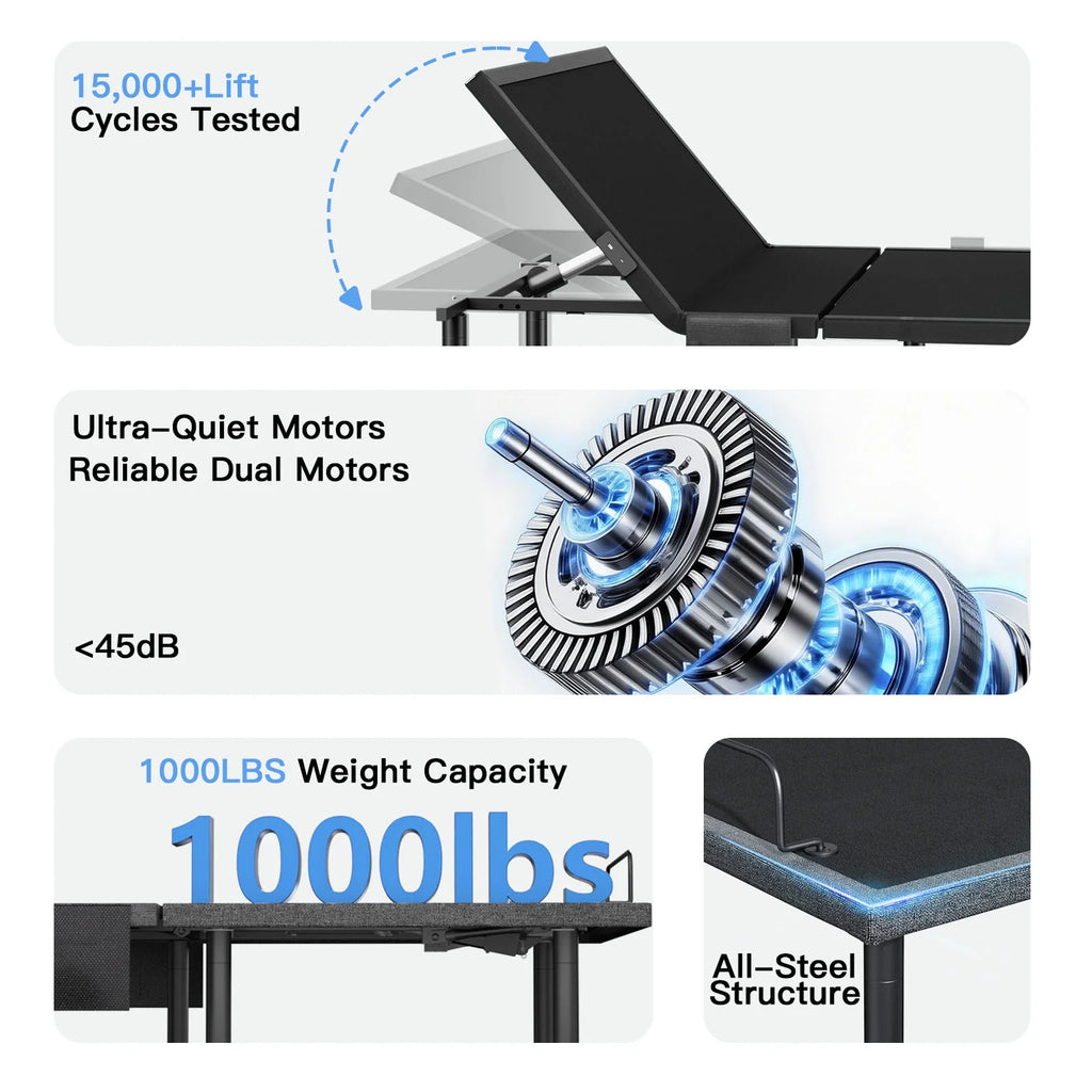 CHITOOMA Electric Adjustable Bed Frame Queen with Massage (4 Modes & 3 Intensities), Wireless Remote, Zero Gravity, 4 USB Ports, Under-Bed Nightlight, 3 Minutes Fast Assembly
