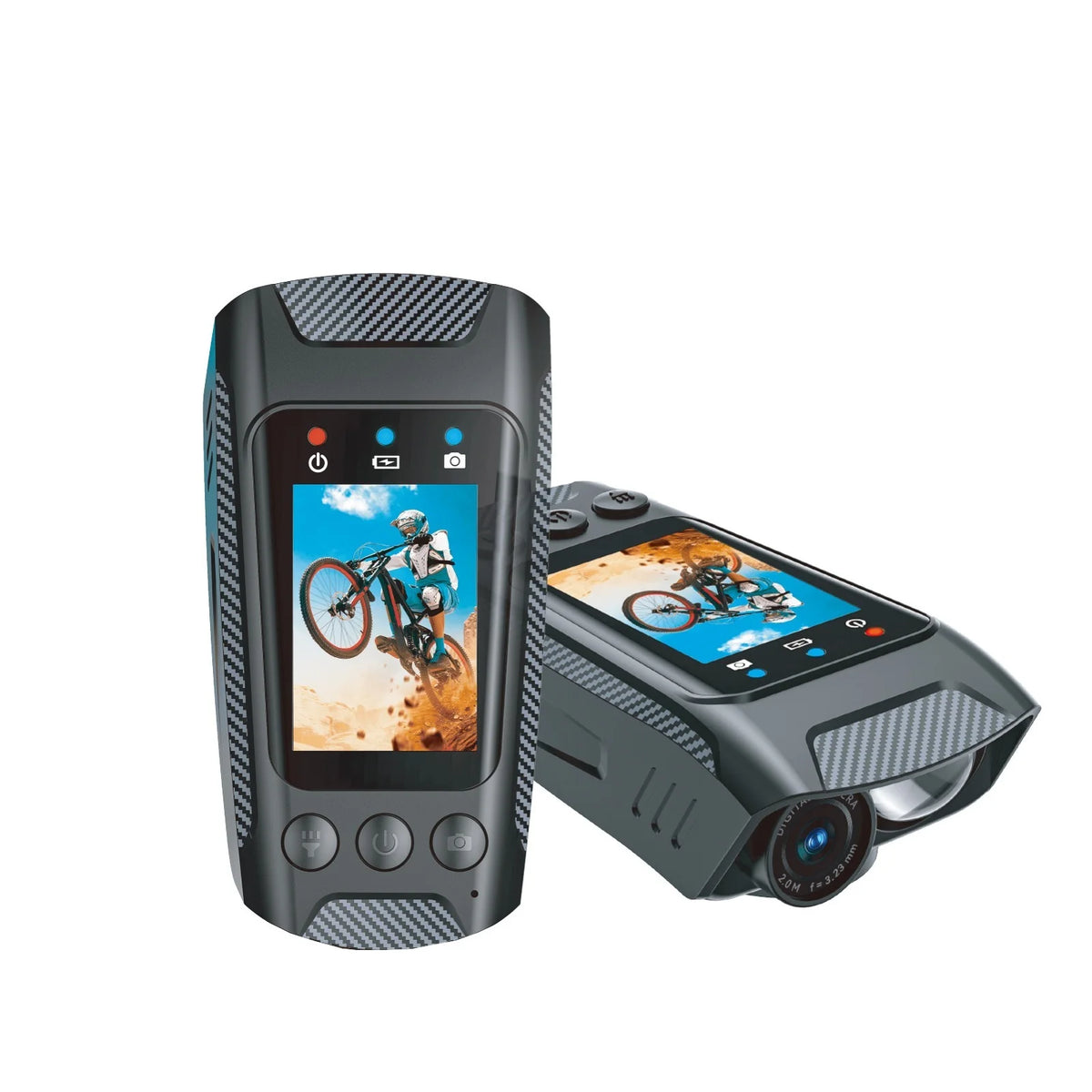 4K Motorcycle Camera with Light and Horn, Cycling Dash Cam with 6-Axis Stabilization, Night Vision, Waterproof, 128G Support