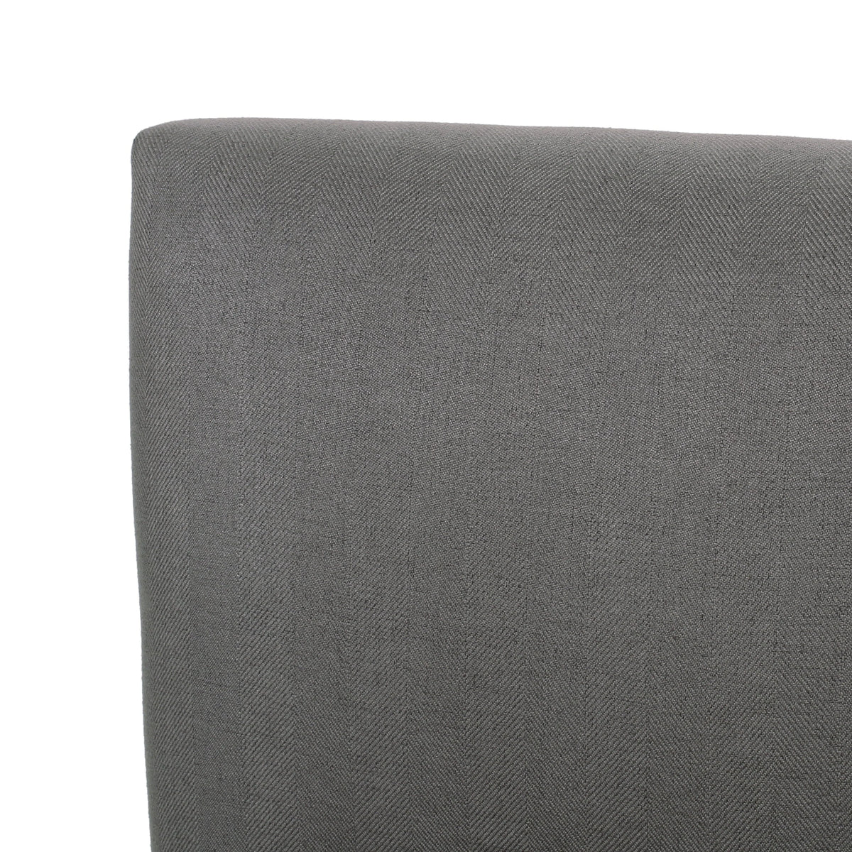 GDF Studio Parkey Contemporary Fabric Upholstered Dining Chairs, Set of 2, Deep Gray and Weathered Natural
