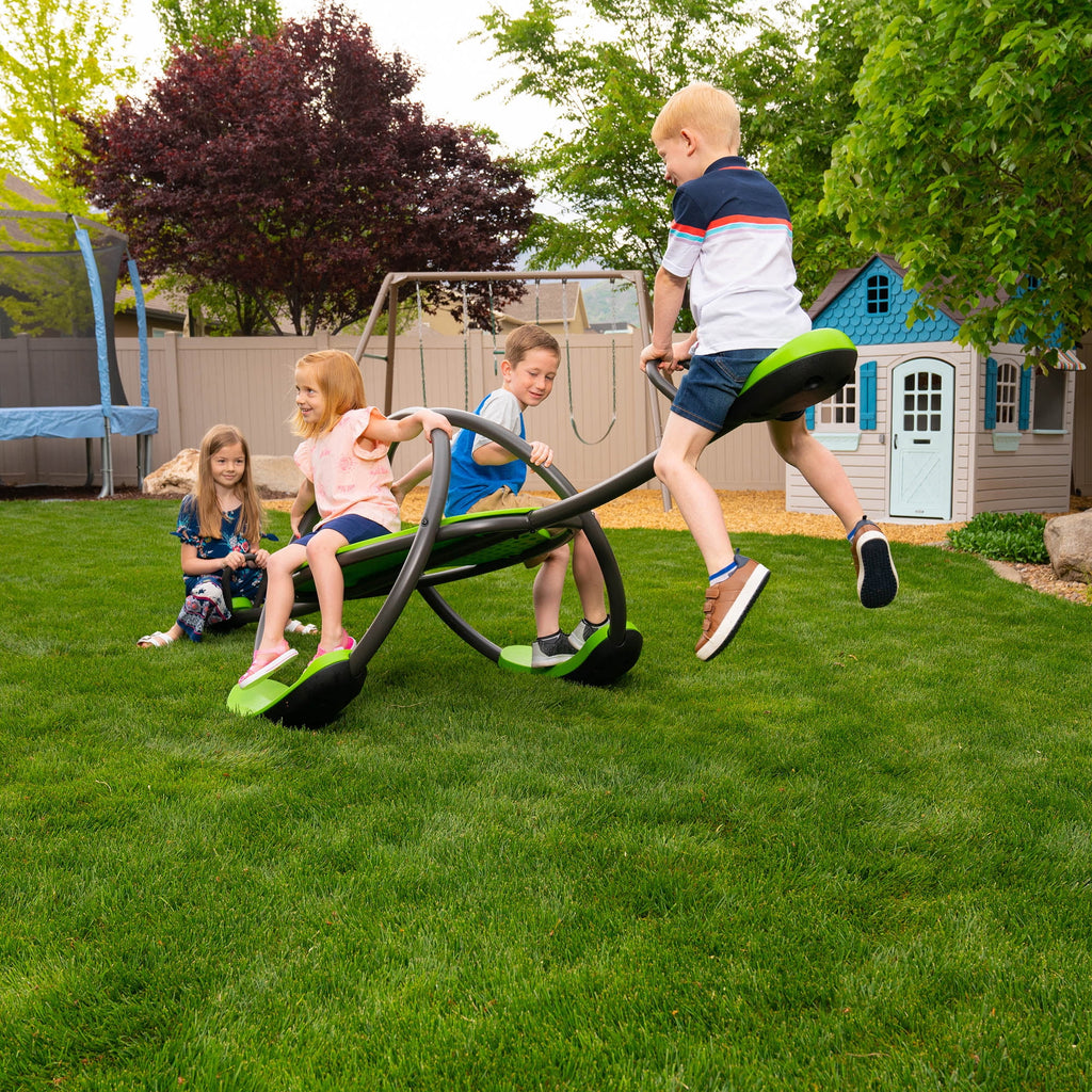Lifetime Kid's Oval Metal Teeter Totter Seesaw, Lime Green (90993)