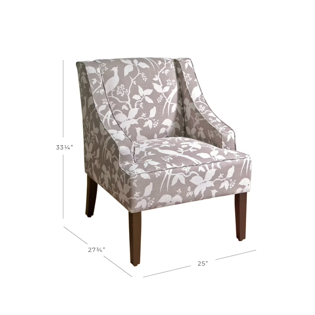 HomePop Classic Swoop Accent Chair - Blue and White Damask
