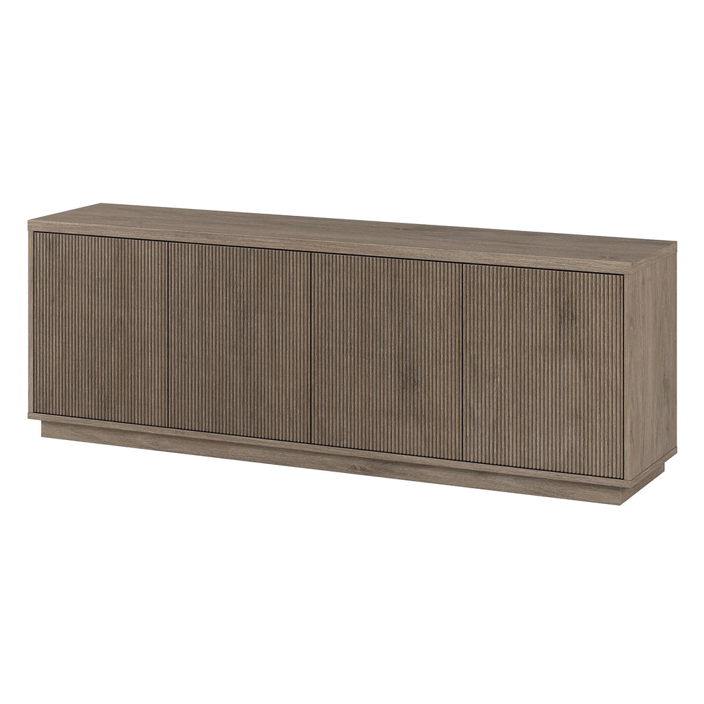 Evelyn&Zoe Hanson Rectangular TV Stand for TV's up to 75", Black Grain