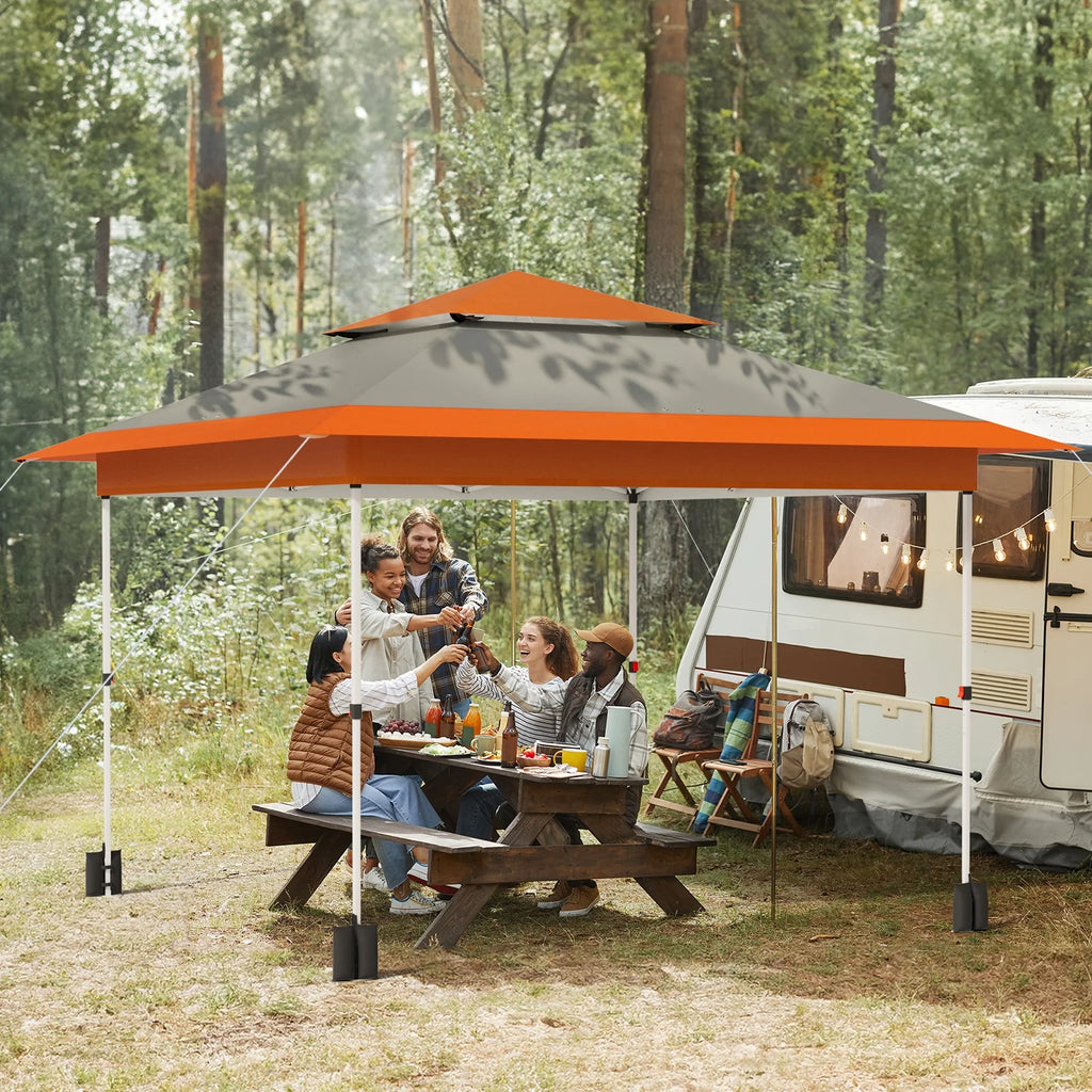 Pirecart 12' x 12' Pop-up Canopy Tent Waterproof Outdoor Gazebo Shelter with Wheeled Bag, Instand Canopy , White