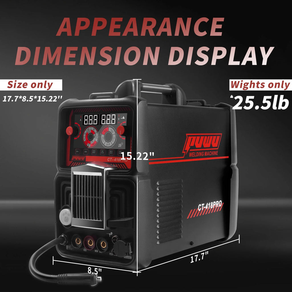 Plasma Cutter Welder Gas MIG/Gasless MIG/Lift TIG/Stick/CUT 5 in 1 Welding Machine with 110V/220V Dual Voltage,Thermal Protection IGBT Inverter LED Digital Display Multi Process Welder