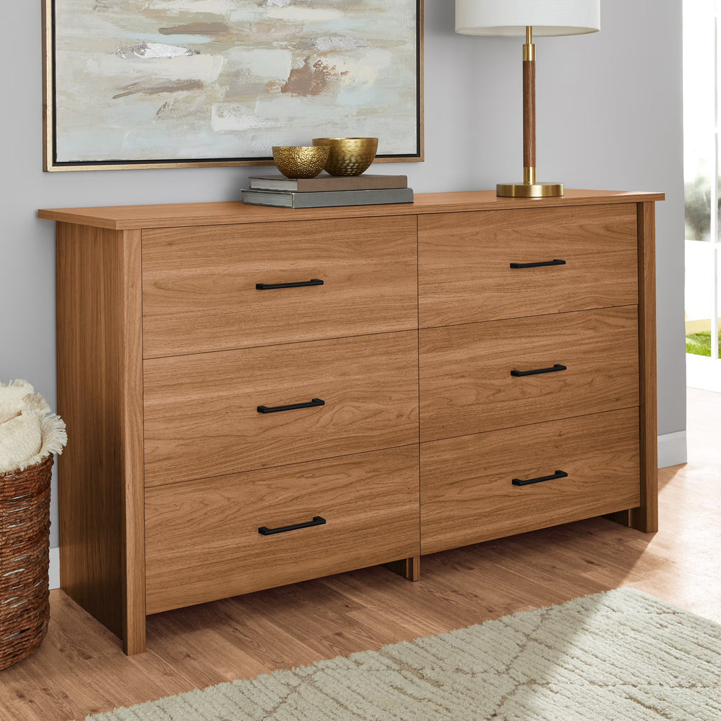 Mainstays Hillside 6-Drawer Dresser, Soft White Finish