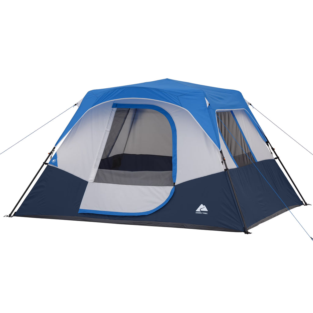 Ozark Trail 8' x 7' 4-Person Instant Cabin Tent with LED Lighted Hub, 19 lbs