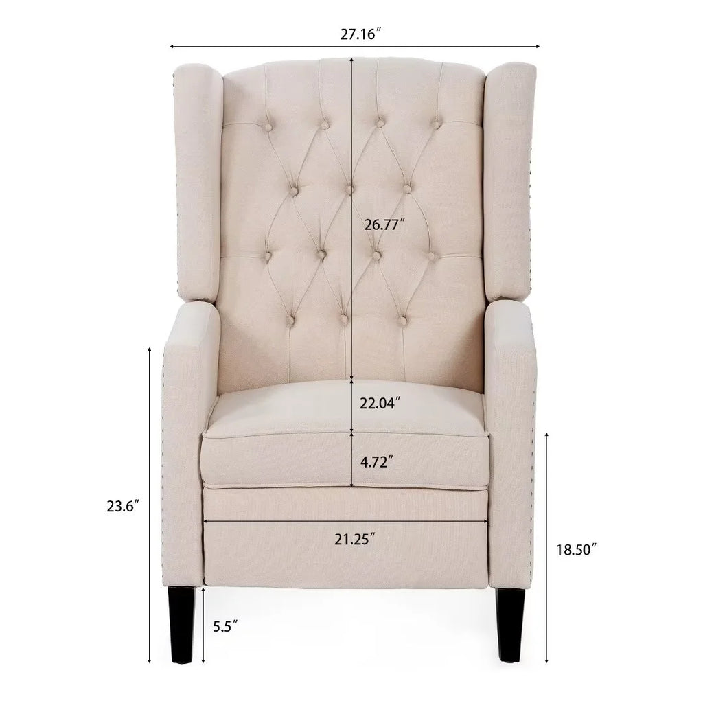 Recliner Chair, Living Room Chairs with Arms, Adjustable Single Reclining Sofa, Home Theater Seating Arm Chair with Thick Padded Seat, Footrest, Lounge Chair for Bedroom, Blue
