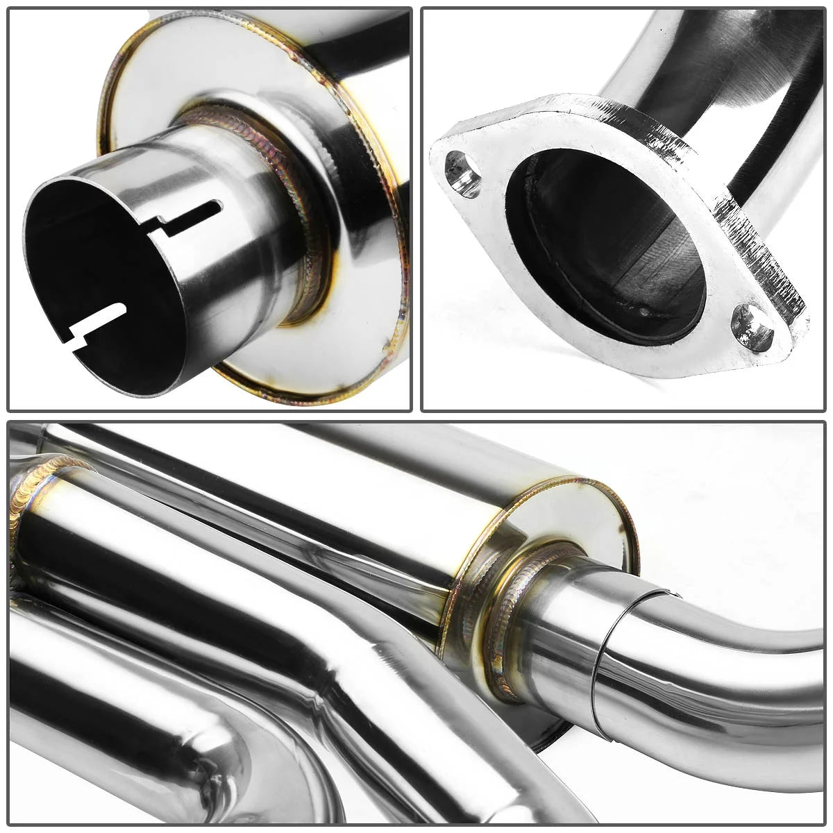 DNA Motoring For 97-04 Chevy Corvette C5 Z06 LS Quad 4.25" Oval Muffler Tip Catback Exhaust System
