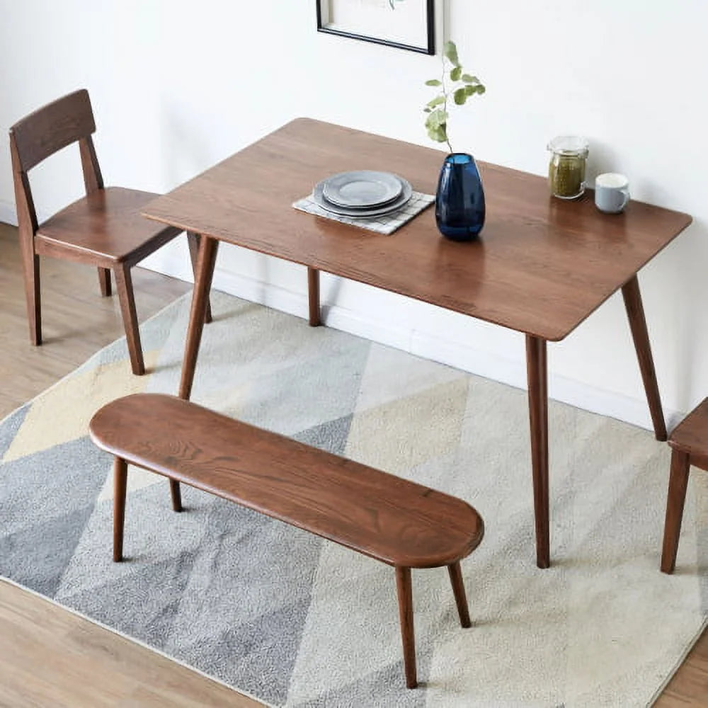 Dining Benches, Natural Oak Wood Bench, Entryway Bench Bed Bench for Kitchen, Dining Room, Living Room, Walnut