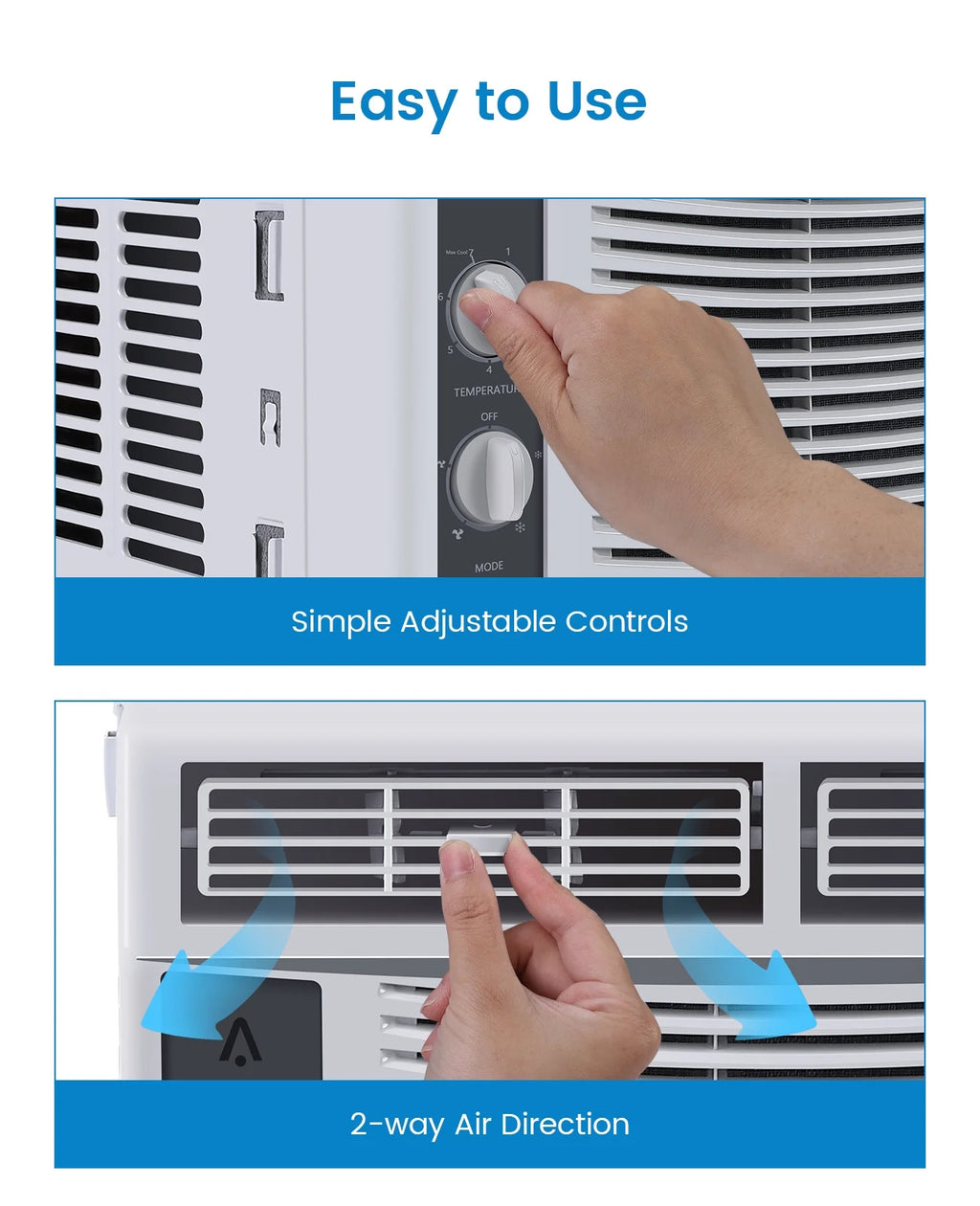 GAOMON 6000 BTU Window Air Conditioner, Cools Up to 350 Sq. Ft, Window AC Unit with Remote, 3 fan speeds, Sleep mode, Auto Restart, 24H Timer Window Air Conditioner, 115V/60Hz, White
