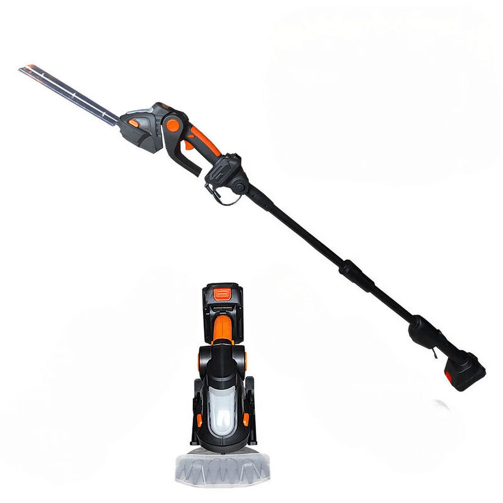 4 in 1 Hedge Trimmer with Extension Pole for Shrub, Garden, Grass and Lawn(21V Battery and Charger Include)