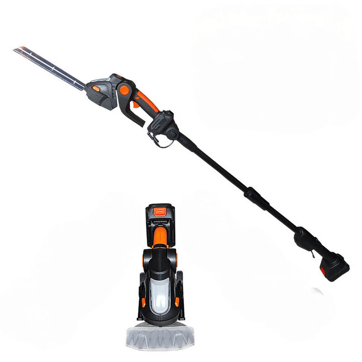 4 in 1 Hedge Trimmer with Extension Pole for Shrub, Garden, Grass and Lawn(21V Battery and Charger Include)