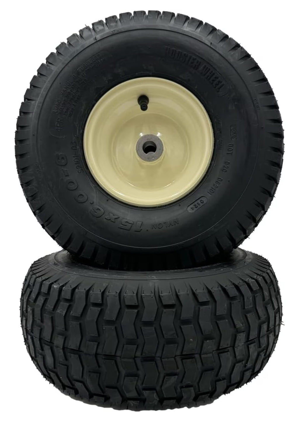 Set of 2-15x6.00-6 Beige Cub Replacement Wheel - Fits 3/4 Inch Axle, 3.39 Offset Hub (Compatible with 634-05166, 634-05166)