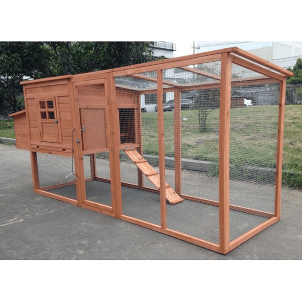 Chicken Coop Large 95" Deluxe Solid wood Hen Chicken Cage House Coop Huge with Run nesting box