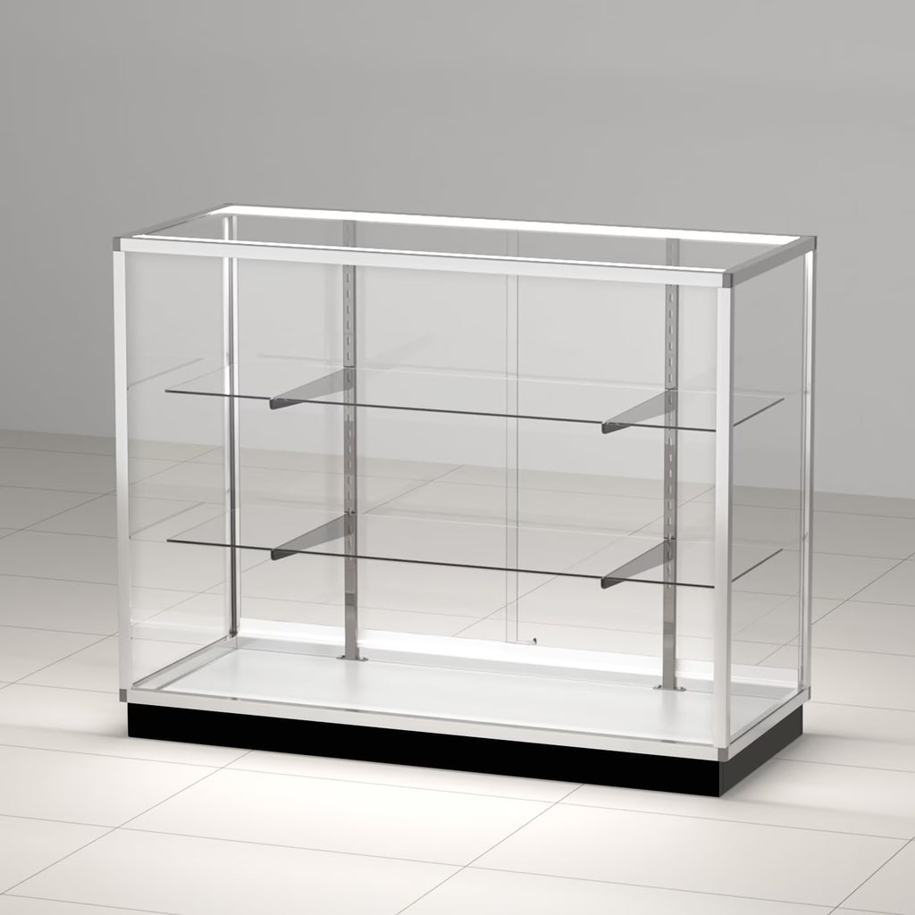48��D * 20��W * 38��H - full vision glass display case
