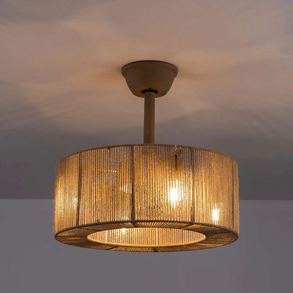 Caged Ceiling Fan Light 6 Speeds Living Room Chandelier Hanging Lamp with Remote