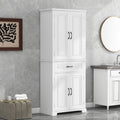 Bellemave White Tall Storage Cabinet with Adjustable Shelf Bathroom Cabinet with 1 Drawer and Storage Rack Large Freestanding Wood Cabinet Storage Organizer Floor Cabinet, White