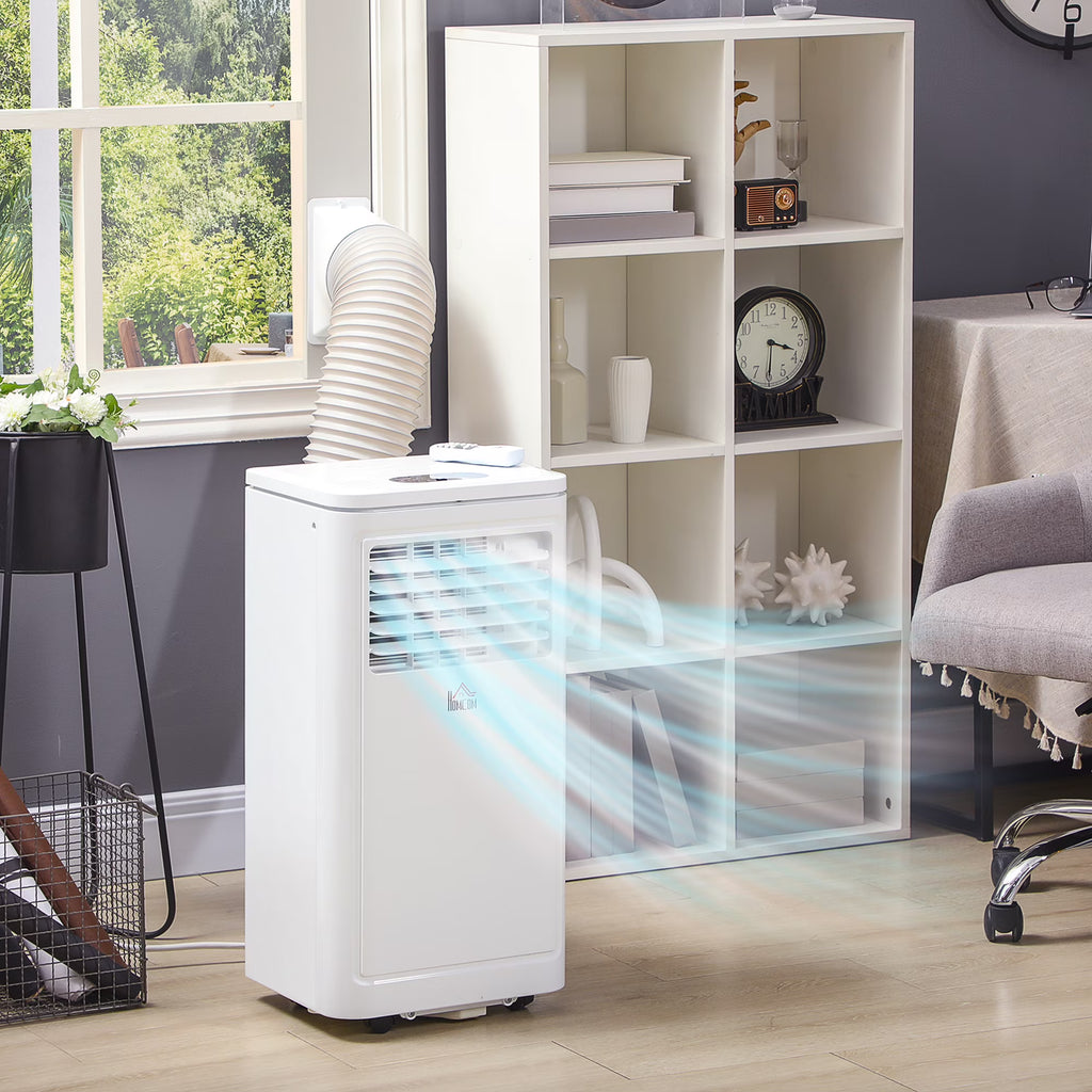 HOMCOM 8,000 BTU Portable Air Conditioner Fan with Remote for Rooms Up to 344 Sq. Ft., Evaporative Cooler, Home AC Unit with Dehumidifier, Black