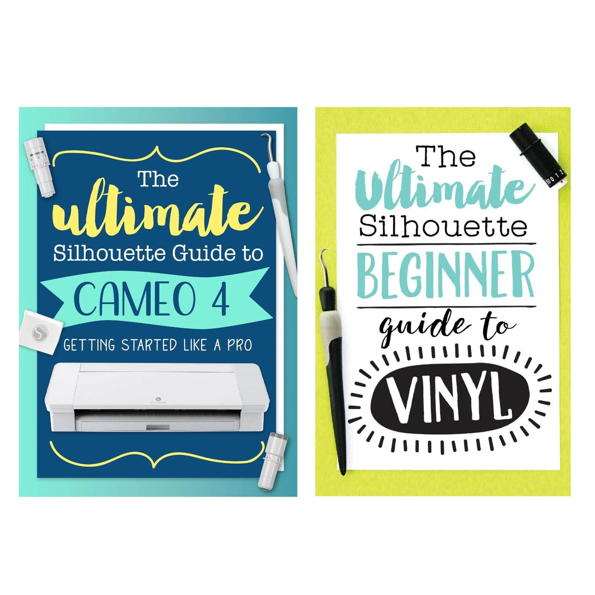 Silhouette Black Cameo 4 w/ 64 Oracal Vinyl Sheets, Tools, Guides