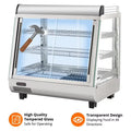 36" Commercial Food Warmer Display Case, Countertop Warmer Display Case, Commercial Food Warmer with Adjustable Shelves, Glass Sliding Doors, 3 Tier Electric Heated Display Cabinet