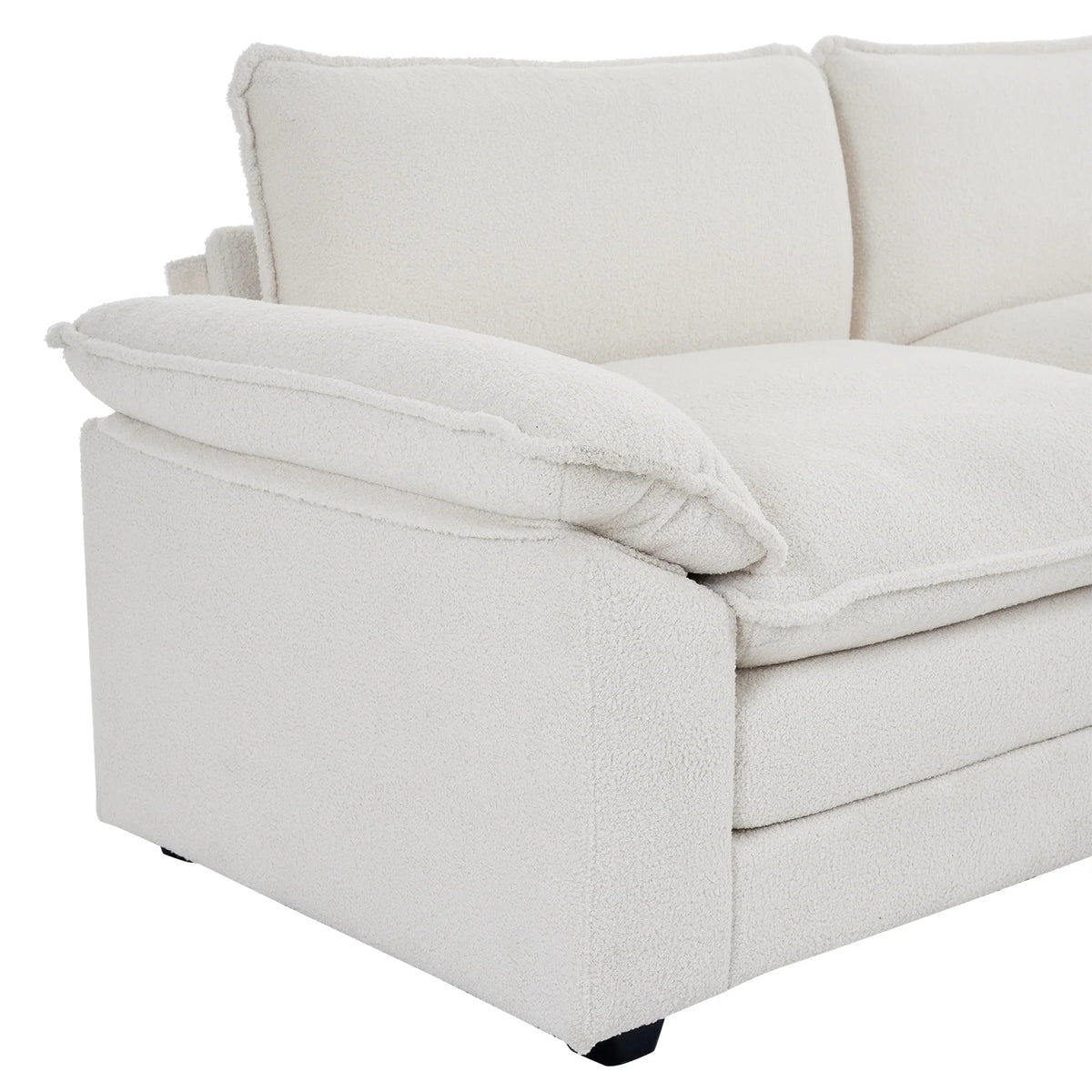 Zimtown Sectional Sofa with Ottoman, L Shaped Convertible Couch with Removable Chaise Chenille Fabric Sofa Set for 4-6 Persons Living Room Furniture Dark Grey