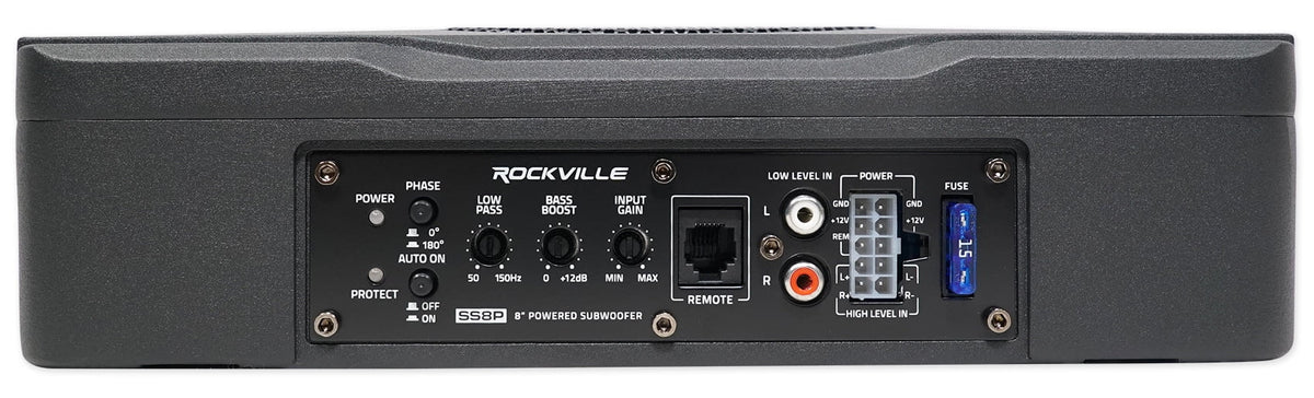 Rockville SS8P 400 Watt Slim Under-Seat Powered Car/Truck Subwoofer Sub+Amp Kit