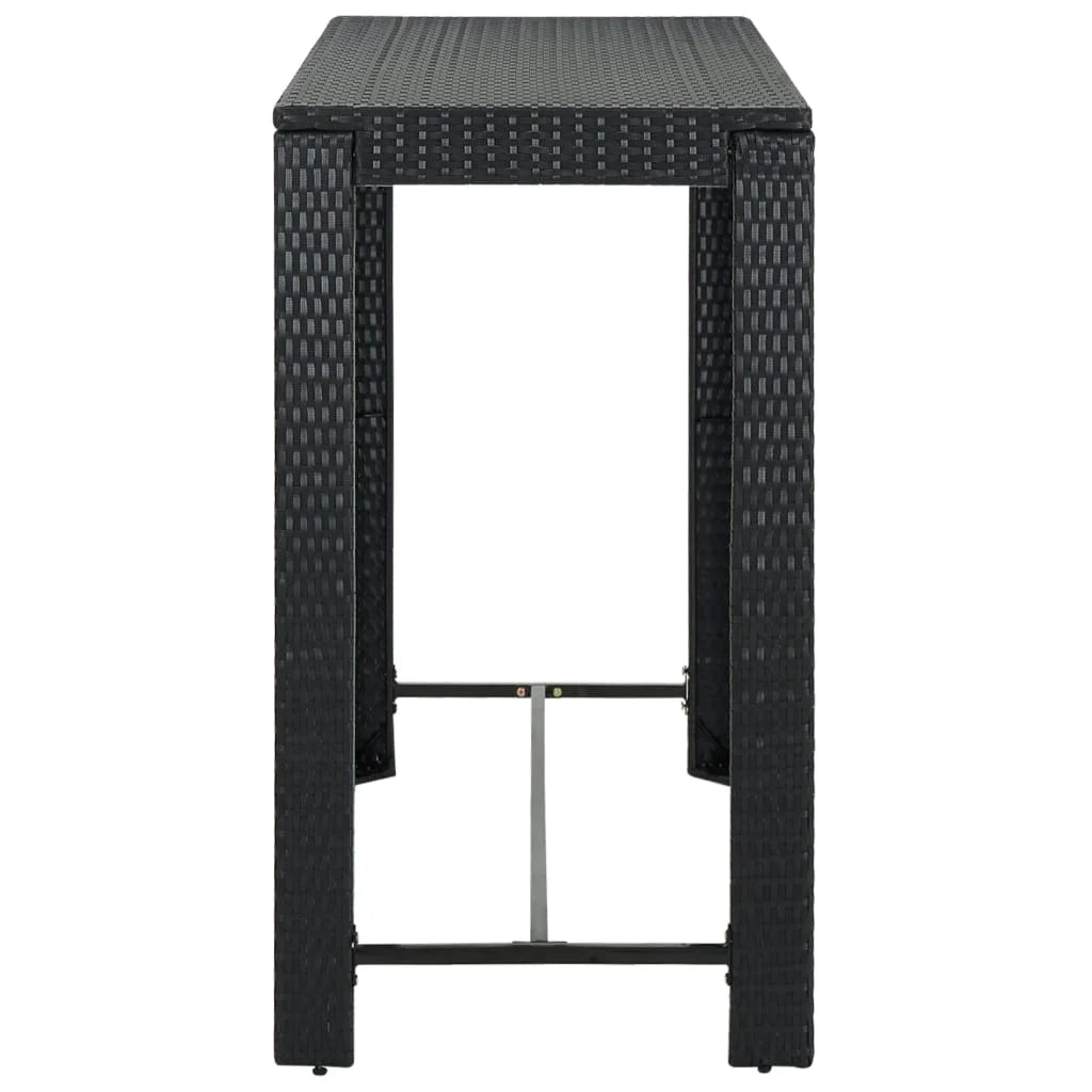 vidaXL Patio Bar Set Outdoor Bistro Set Bar Stool Bistro Table Poly Rattan