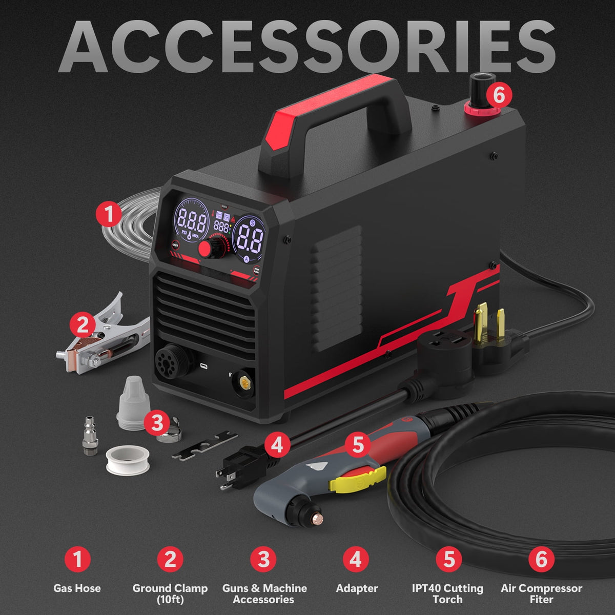 YESWELDER 65 Amp Non High Frequency Non-Touch Pilot Arc Digital Plasma Cutter, DC Inverter 110/220V Dual Voltage Cutting Machine