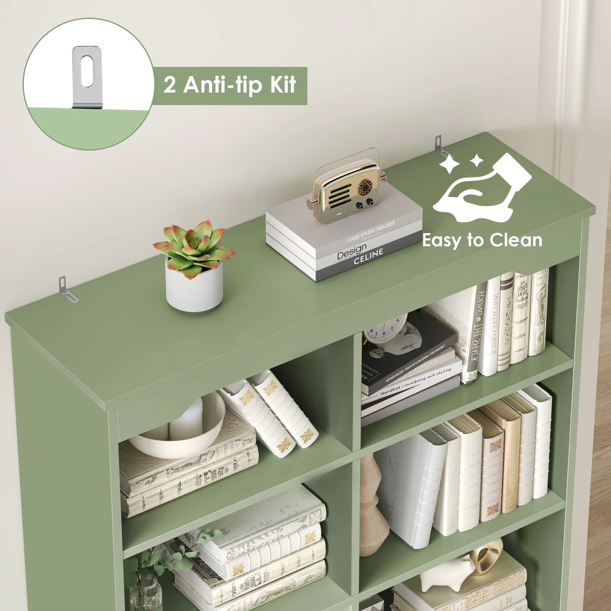 Homfa Double Row 6 Tier Bookcases, 71 in Tall Bookcase Bookshelf with 4 Drawers and 8 Display Cubicles, for Home Office Living Room, White