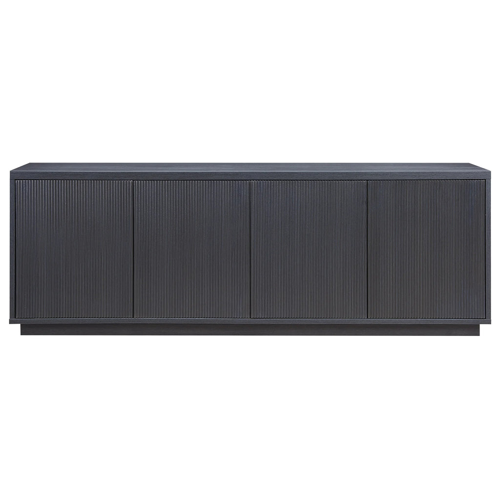 Evelyn&Zoe Hanson Rectangular TV Stand for TV's up to 75", Black Grain