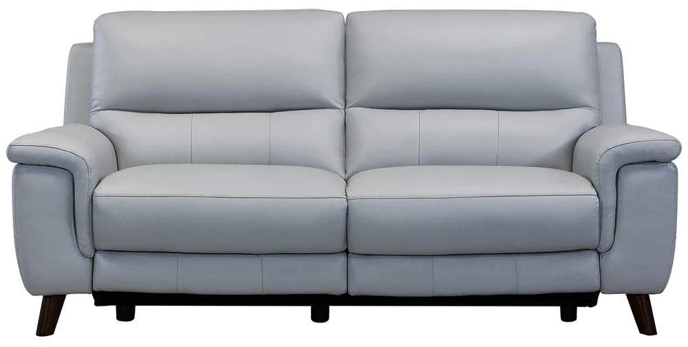 Lizette Top Grain Leather Dove Grey Power Recliner Sofa with USB