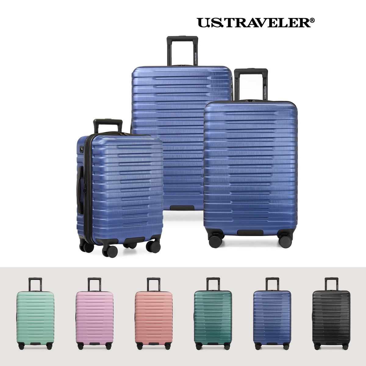 U.S. Traveler Boren Hardside Rugged Spinner Luggage, Lavender, 30" Checked Large