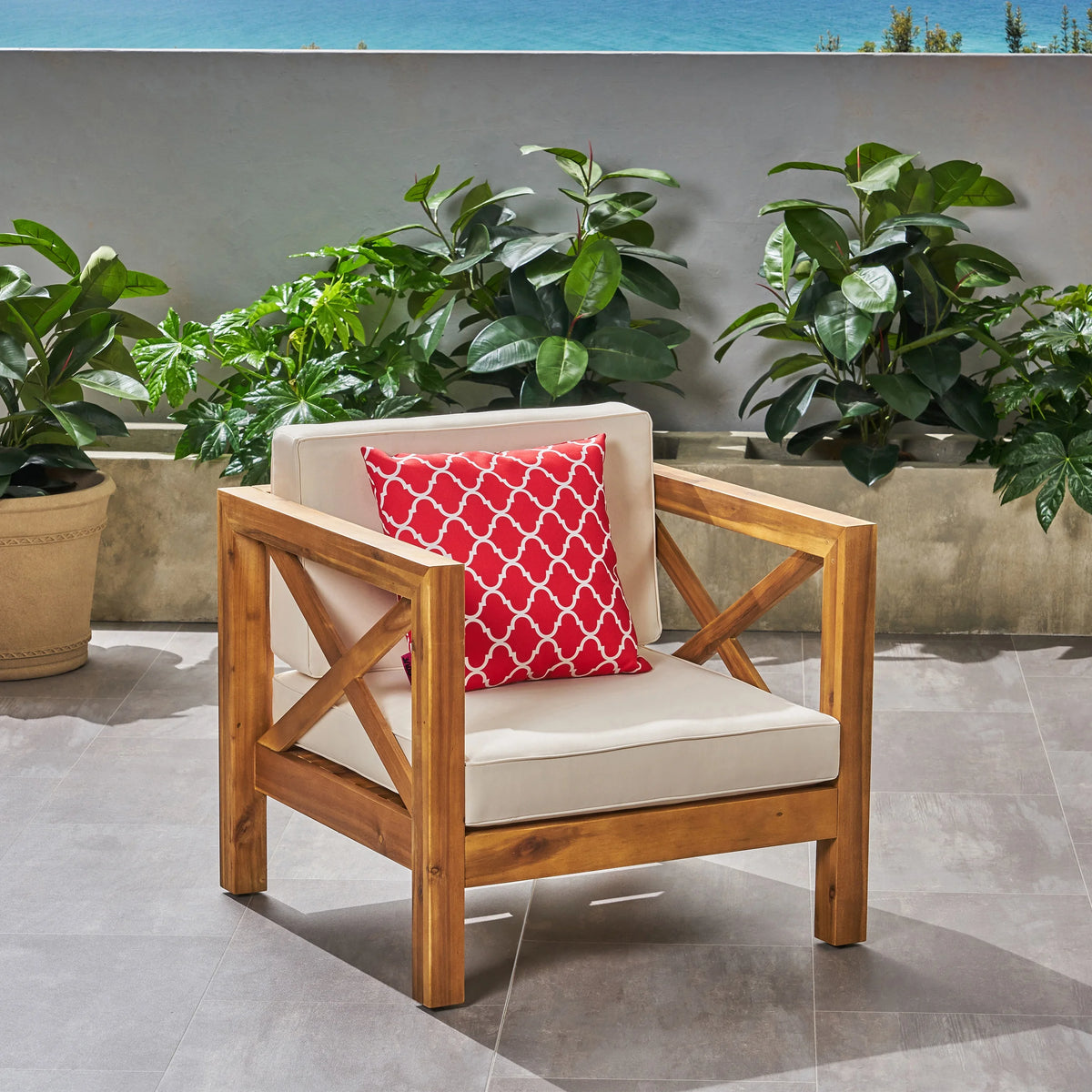 Outdoor Acacia Club Chairs