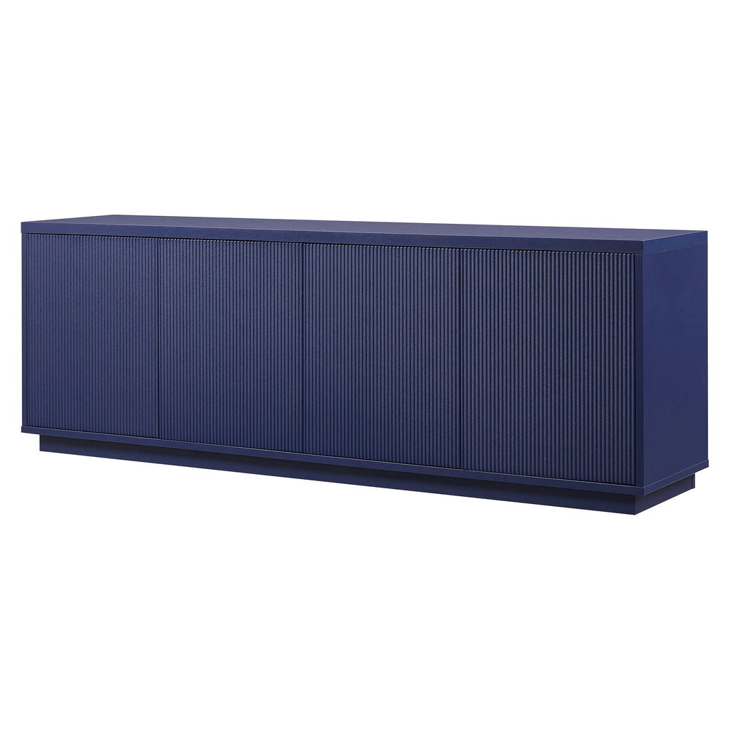 Evelyn&Zoe Hanson Rectangular TV Stand for TV's up to 75", Black Grain