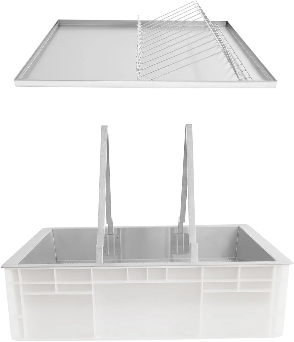 Beekeeping Uncapping Station for Honey Harvesting - Ergonomic Bee Frame Uncapping Tool with Stainless Steel Drip Tray & Food-Grade Plastic Tub,Honey Collection System,Professional Apiary Equipment