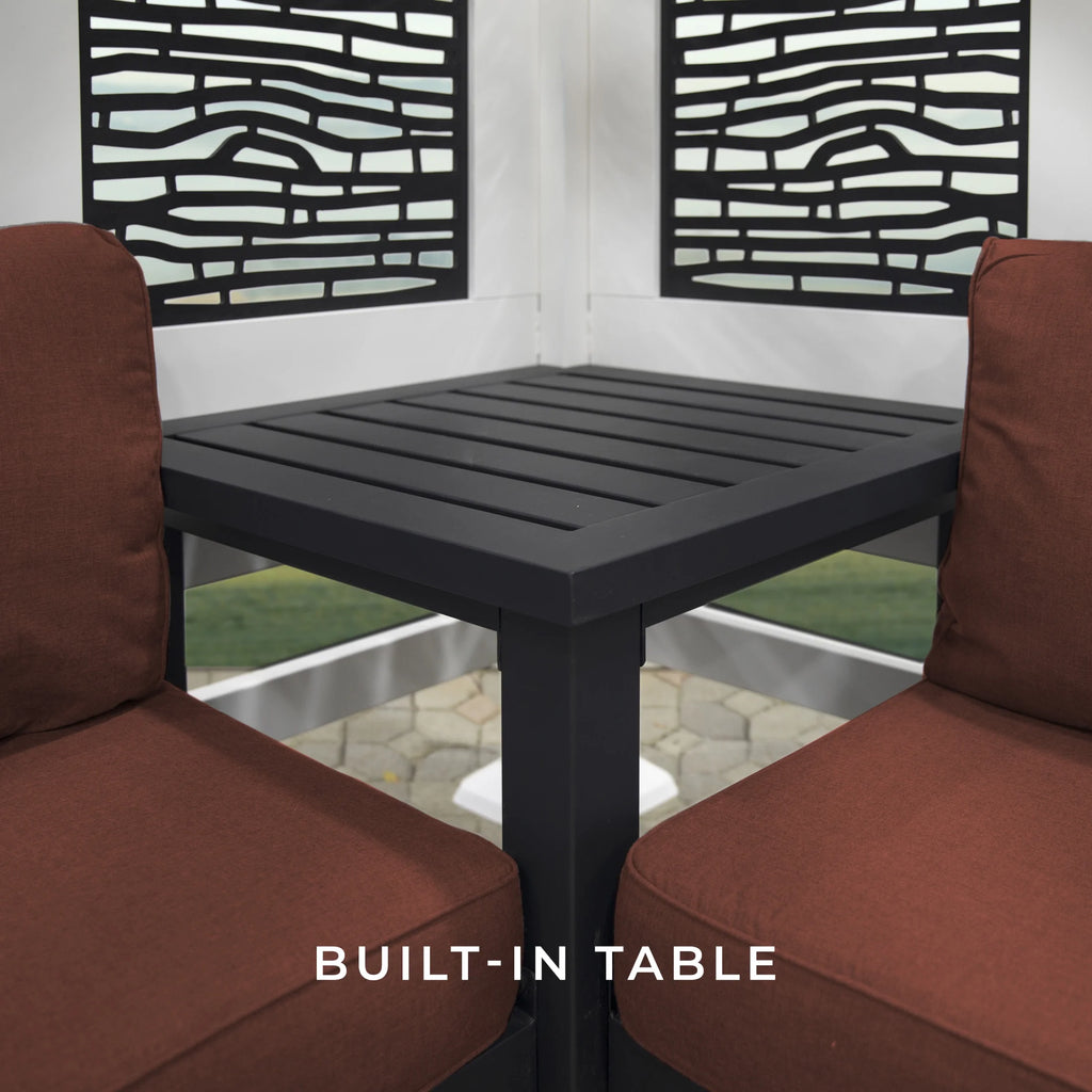 Backyard Discovery Ridgedale 12x8' Galvanized Steel Cabana Corner Pergola, Canopy, Seating